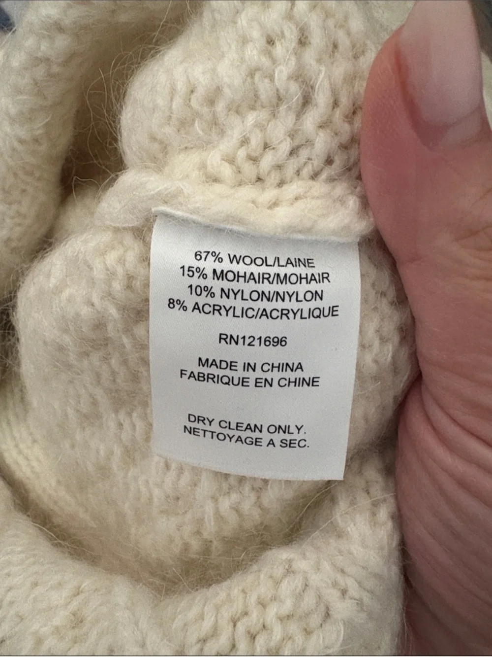 J. Crew x Demylee Cream Cable Knit Women's Sweater - Classic Crewneck
